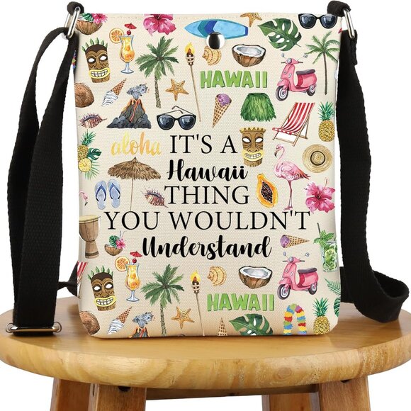 Functional Magnetic Closure Crossbody Bag with Hawaiian Spirit & Versatility - Picture 1 of 7